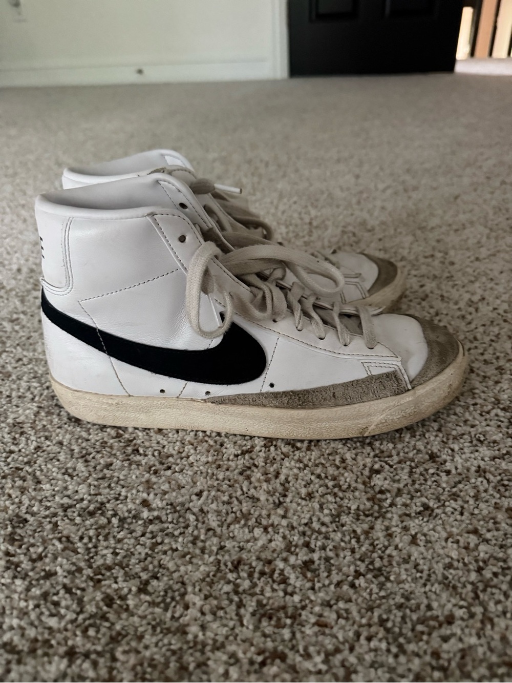 Nike Blazer High-Top Sneakers with Black Swoosh